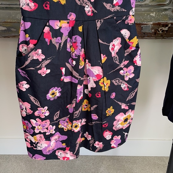 Max and Cleo Black Flowered Sleeveless Dress Sz 2 - Picture 3 of 14